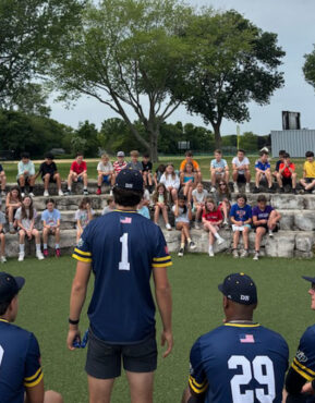 Osprey players meet with students at Southold school