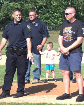 Riverhead first reponders throw out first pitch